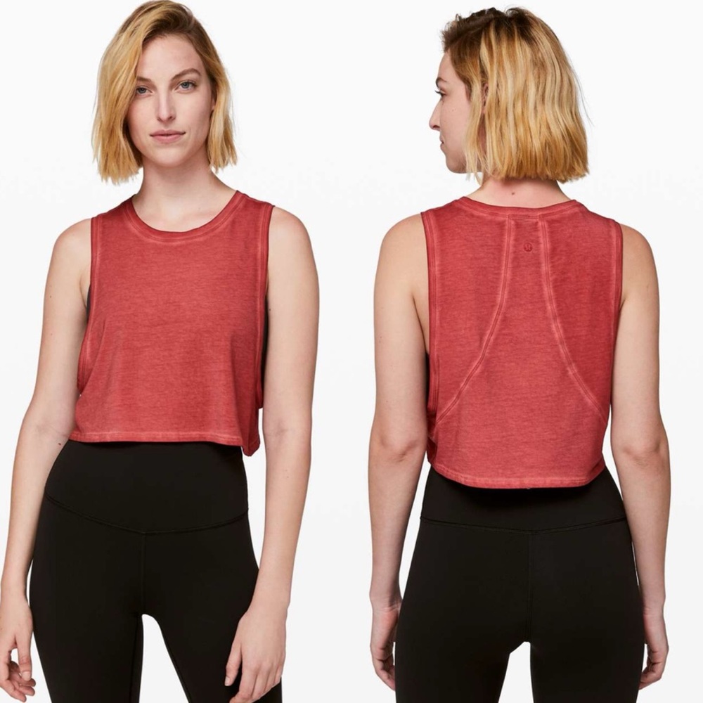 Lululemon Muscle Love Crop Tank *Fade Washed Brick Rose